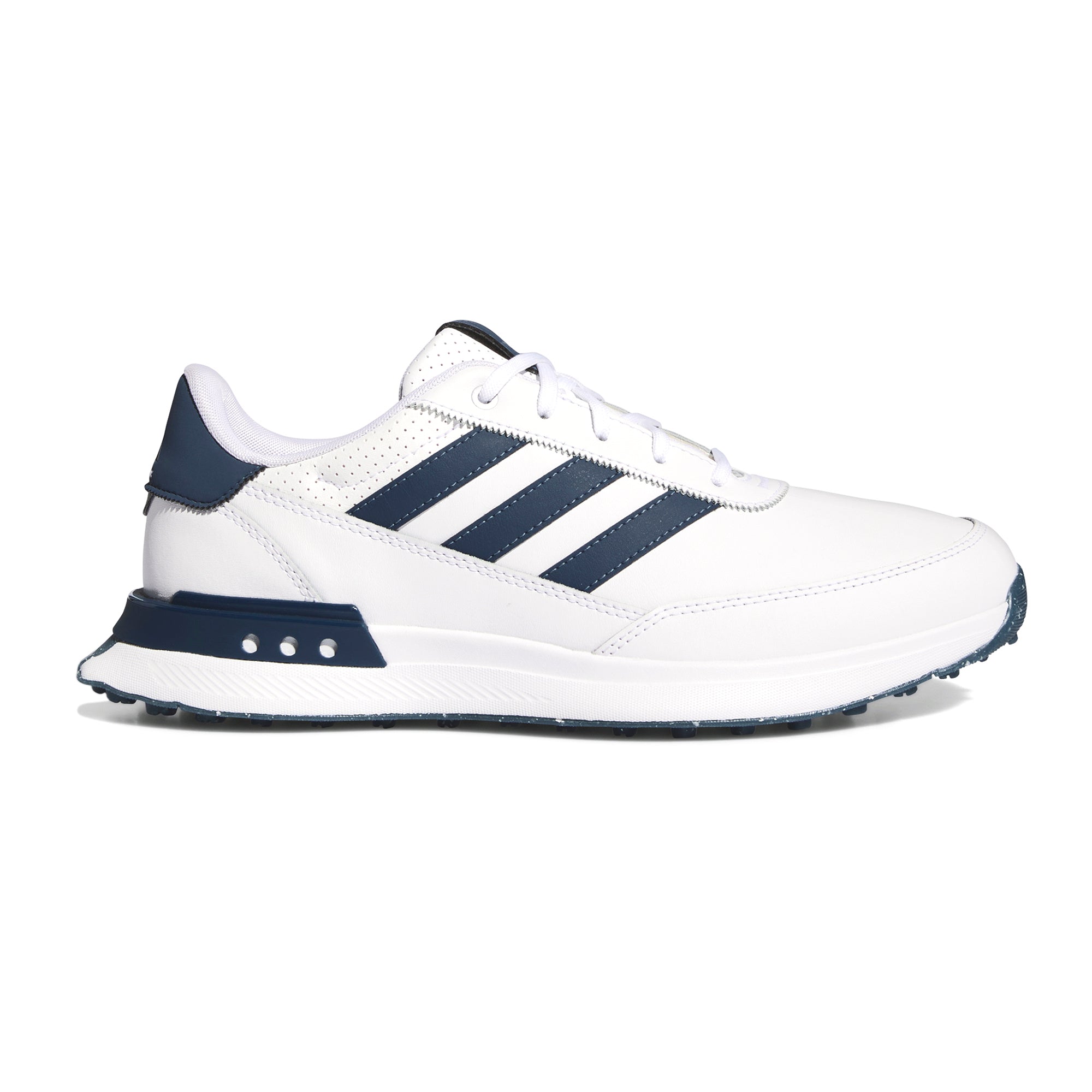 adidas S2G 24 Leather Spikeless Golf Shoes White/Navy/Silver