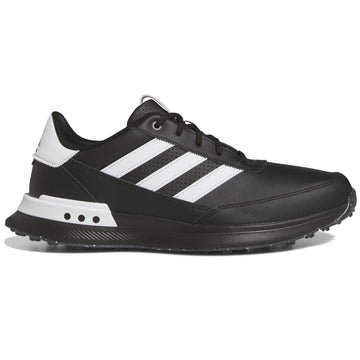 adidas S2G 24 Leather Spikeless Golf Shoes Black/White/Iron Metallic 