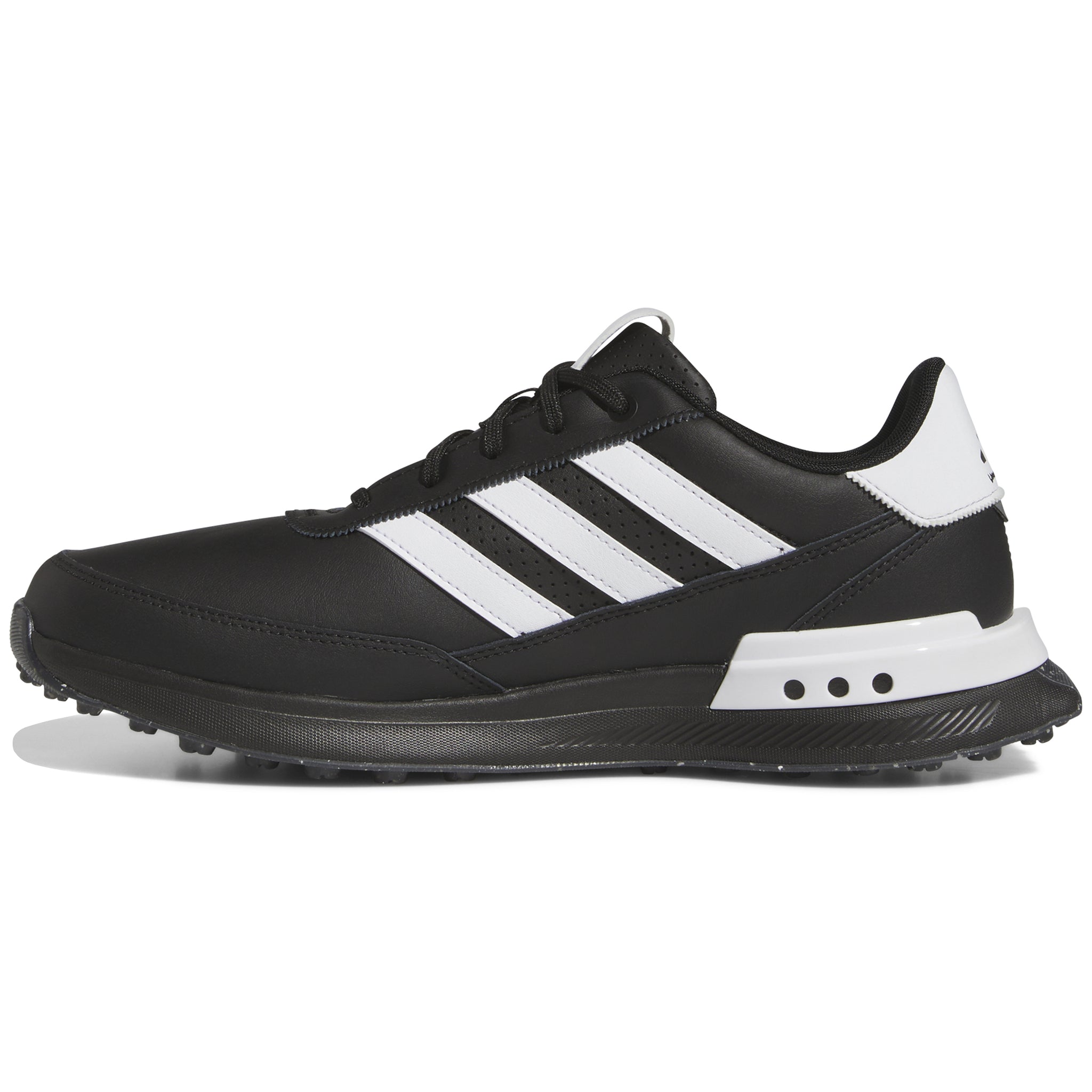 adidas S2G 24 Leather Spikeless Golf Shoes Black/White/Iron Metallic 