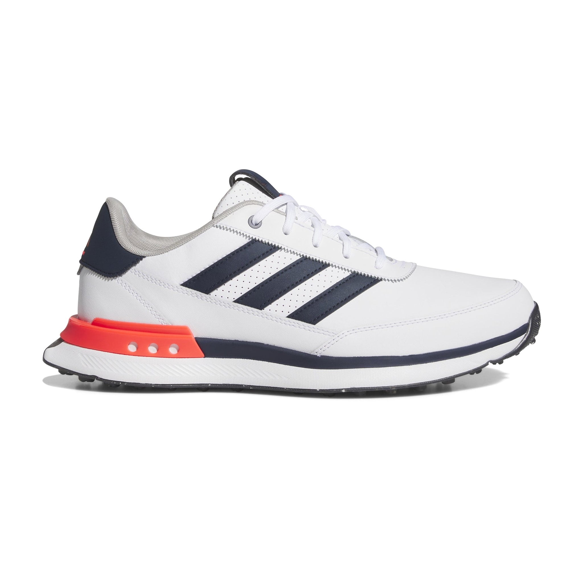 adidas S2G 24 Leather Spikeless Golf Shoes White/Navy/Lucid Red