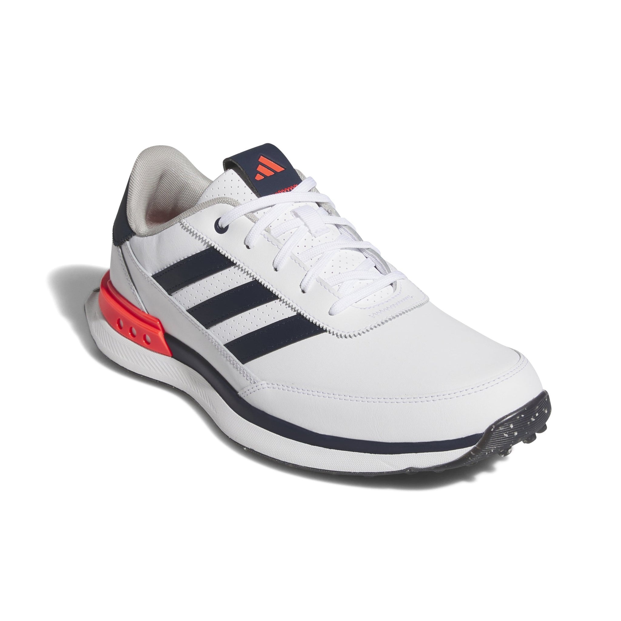 adidas S2G 24 Leather Spikeless Golf Shoes White/Navy/Lucid Red