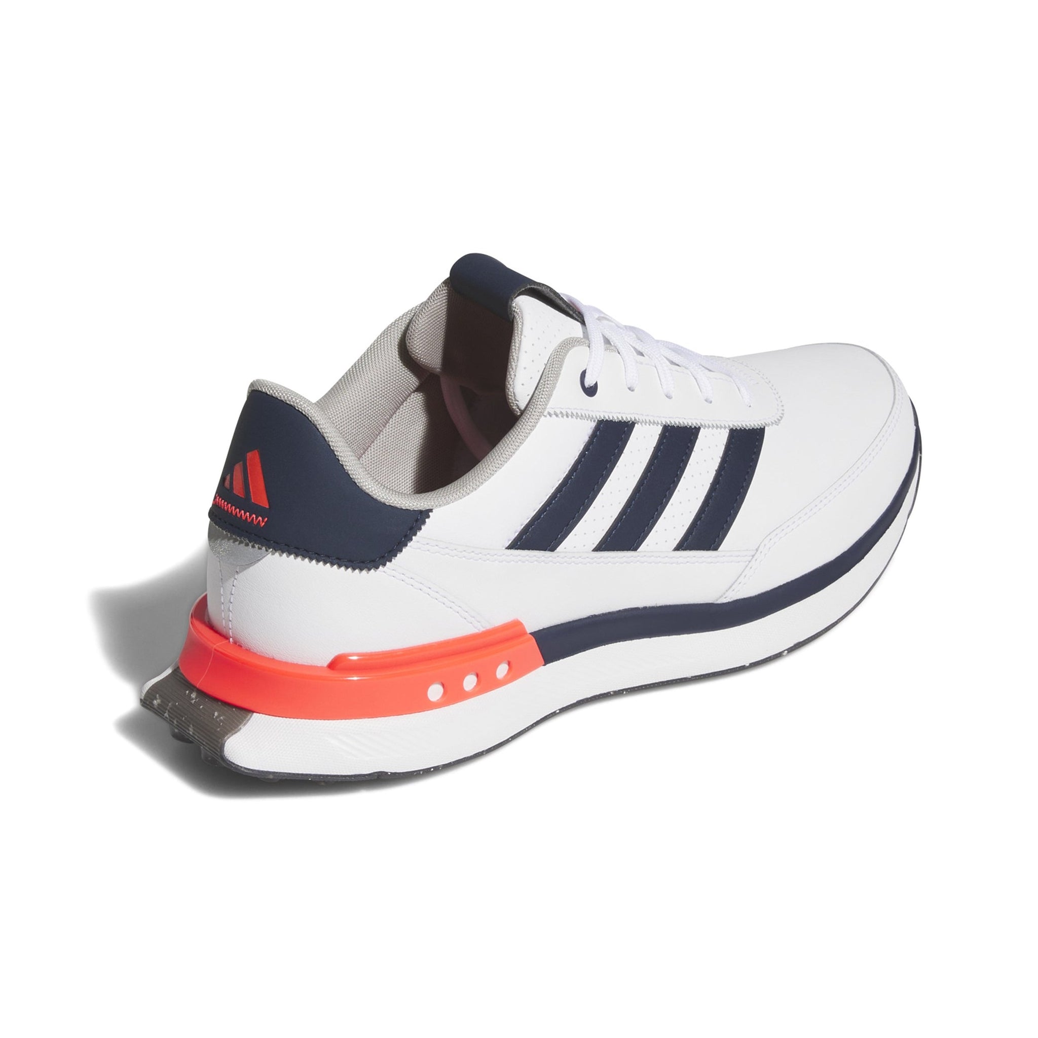 adidas S2G 24 Leather Spikeless Golf Shoes White/Navy/Lucid Red