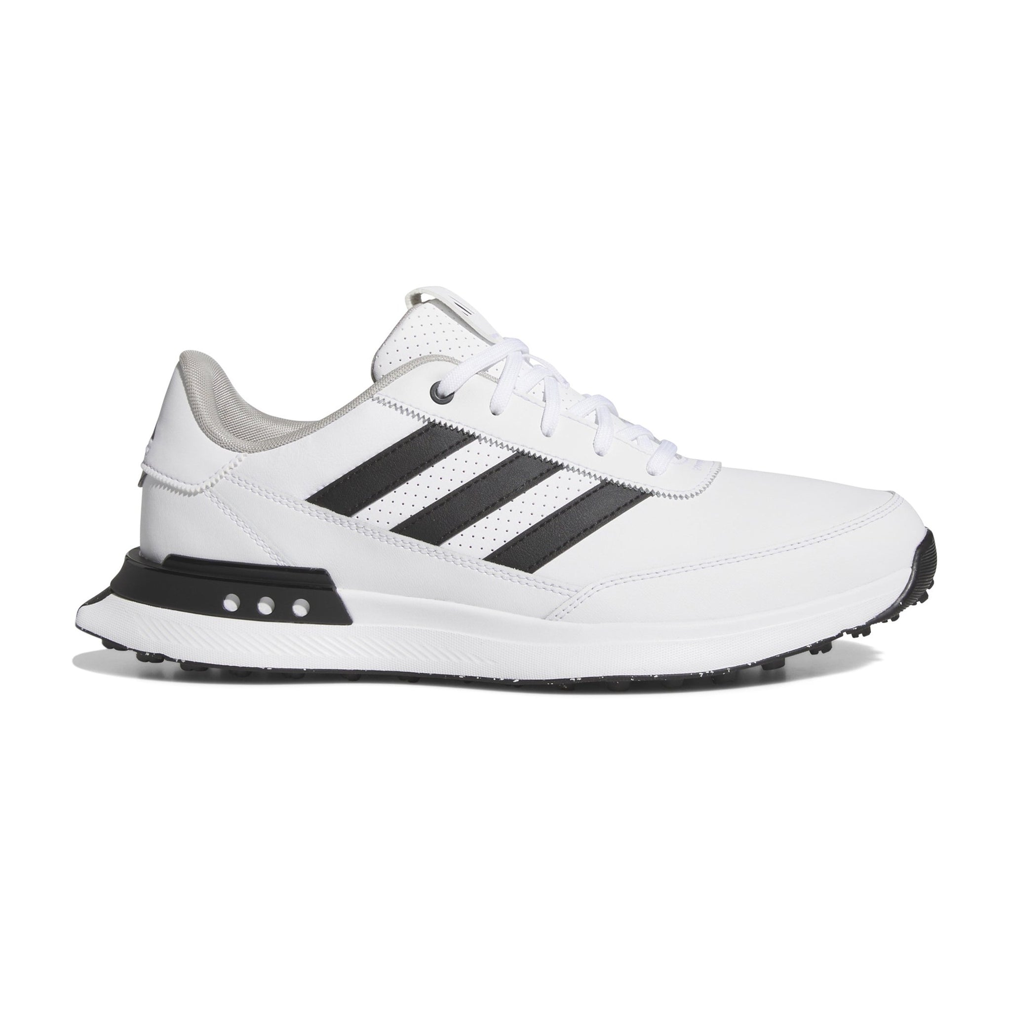 adidas S2G 24 Leather Spikeless Golf Shoes White/Black/Grey Two