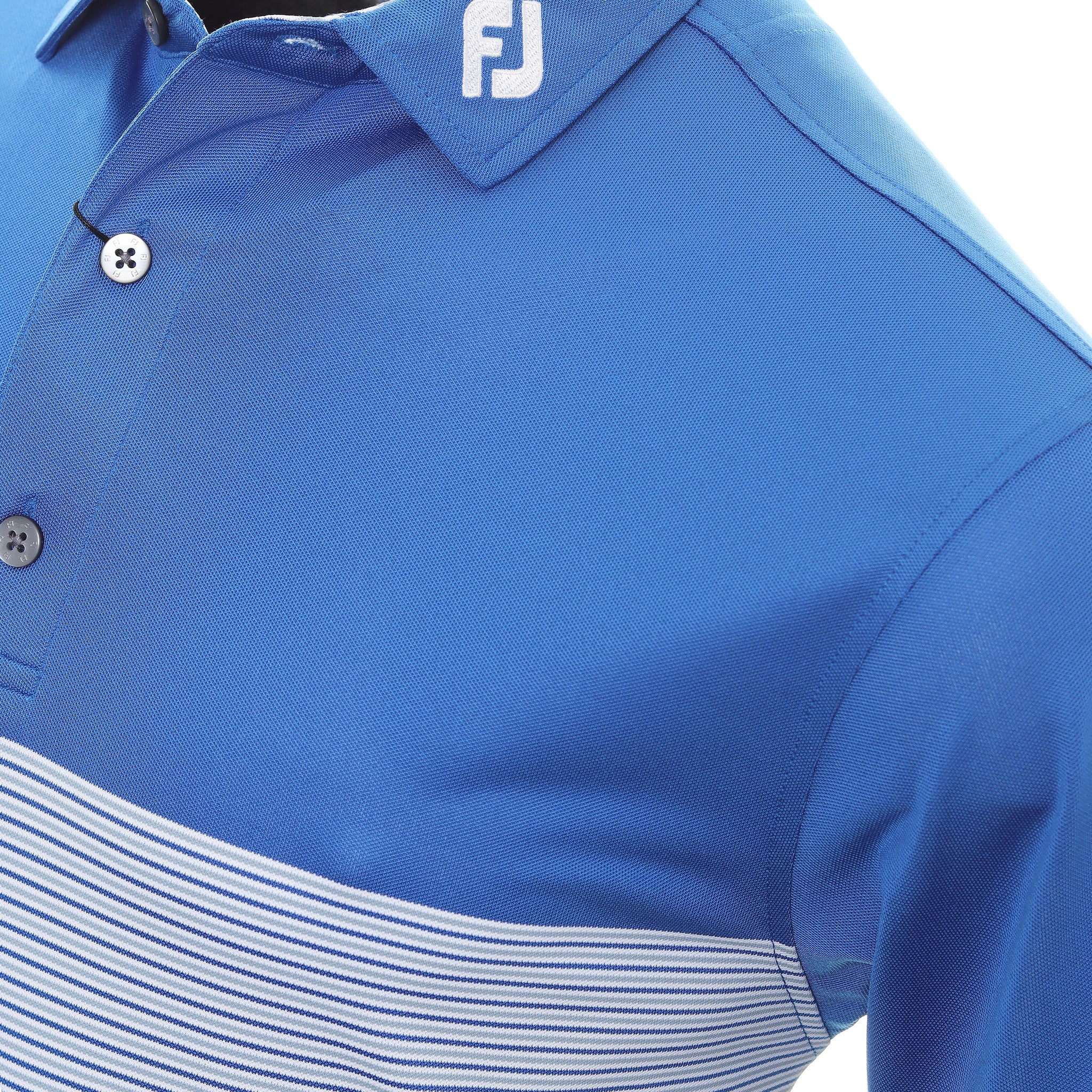 FootJoy Colour Block Pique Golf Shirt 88422 Royal Dove Grey White ...