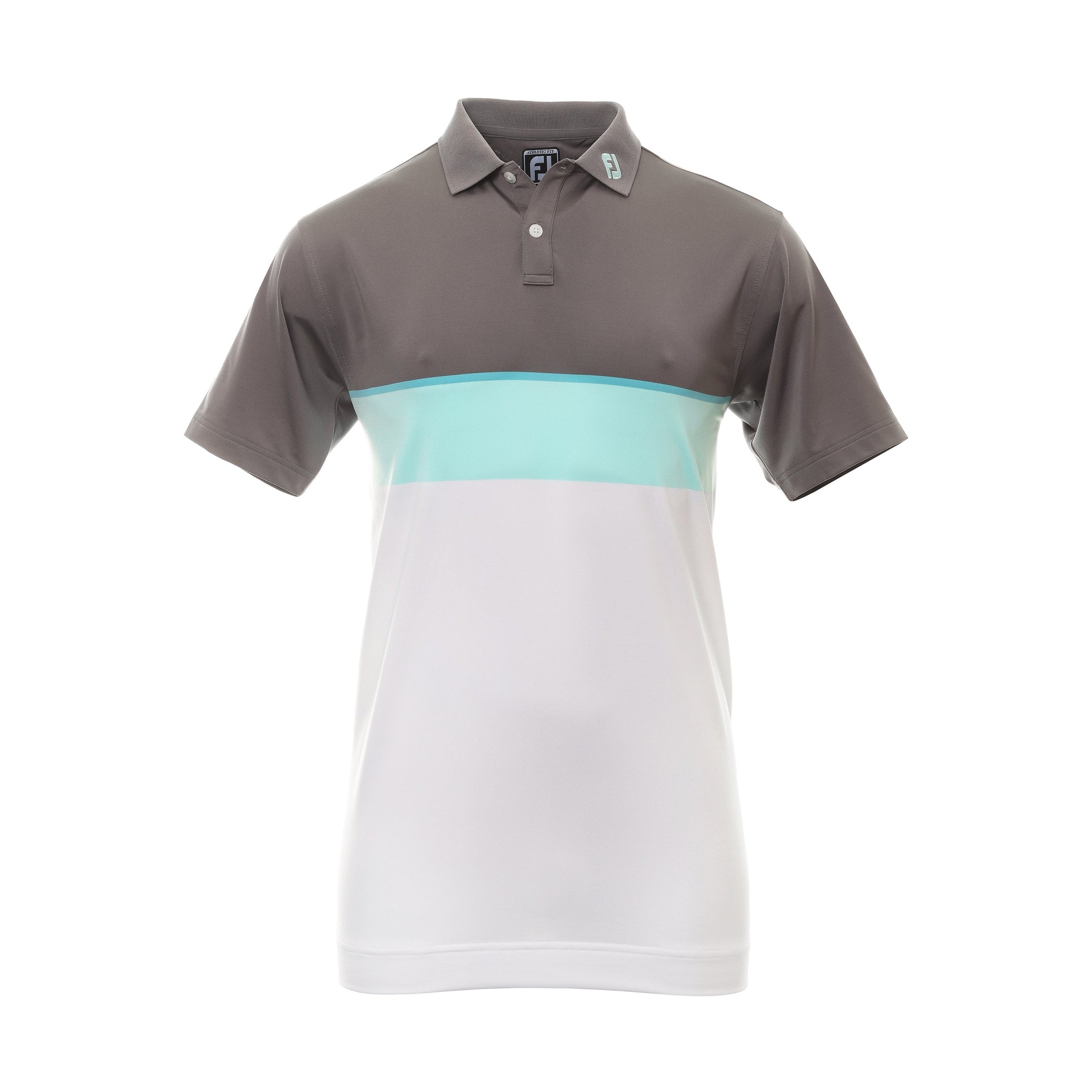 FootJoy Colour Theory Lisle Golf Shirt Lava/Maui Blue/Aqua Surf/White