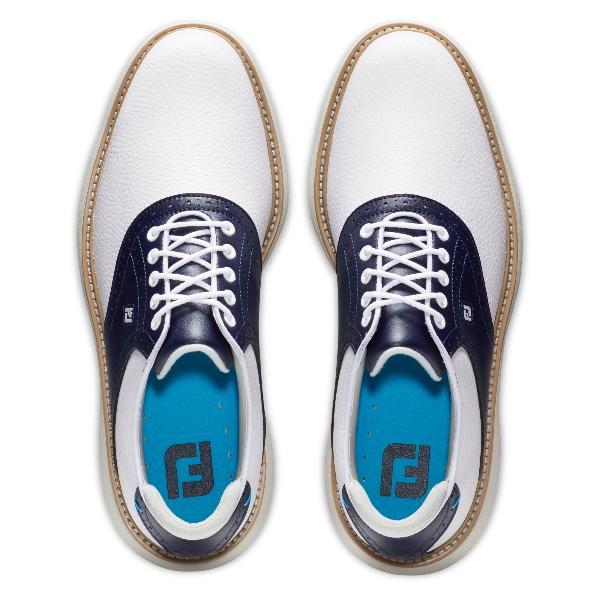 FootJoy Traditions Saddle Golf Shoes (White / Navy) フットジョイ