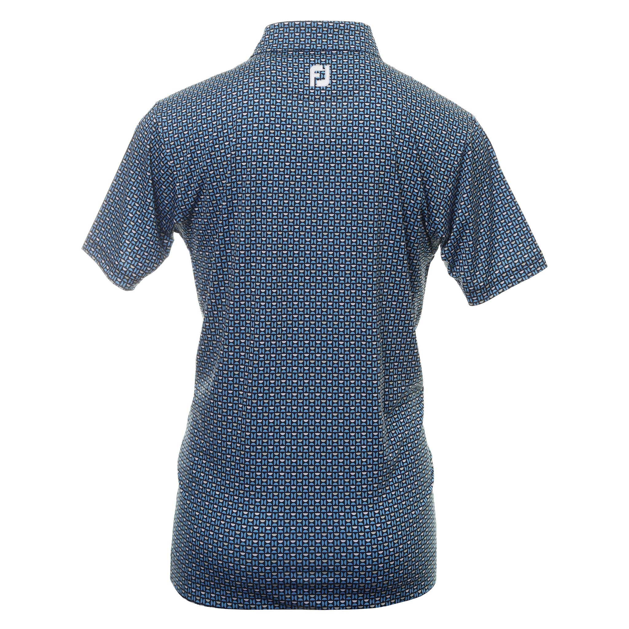 FootJoy Half Moon Geo Lisle Golf Shirt 80013 Navy True Blue White ...