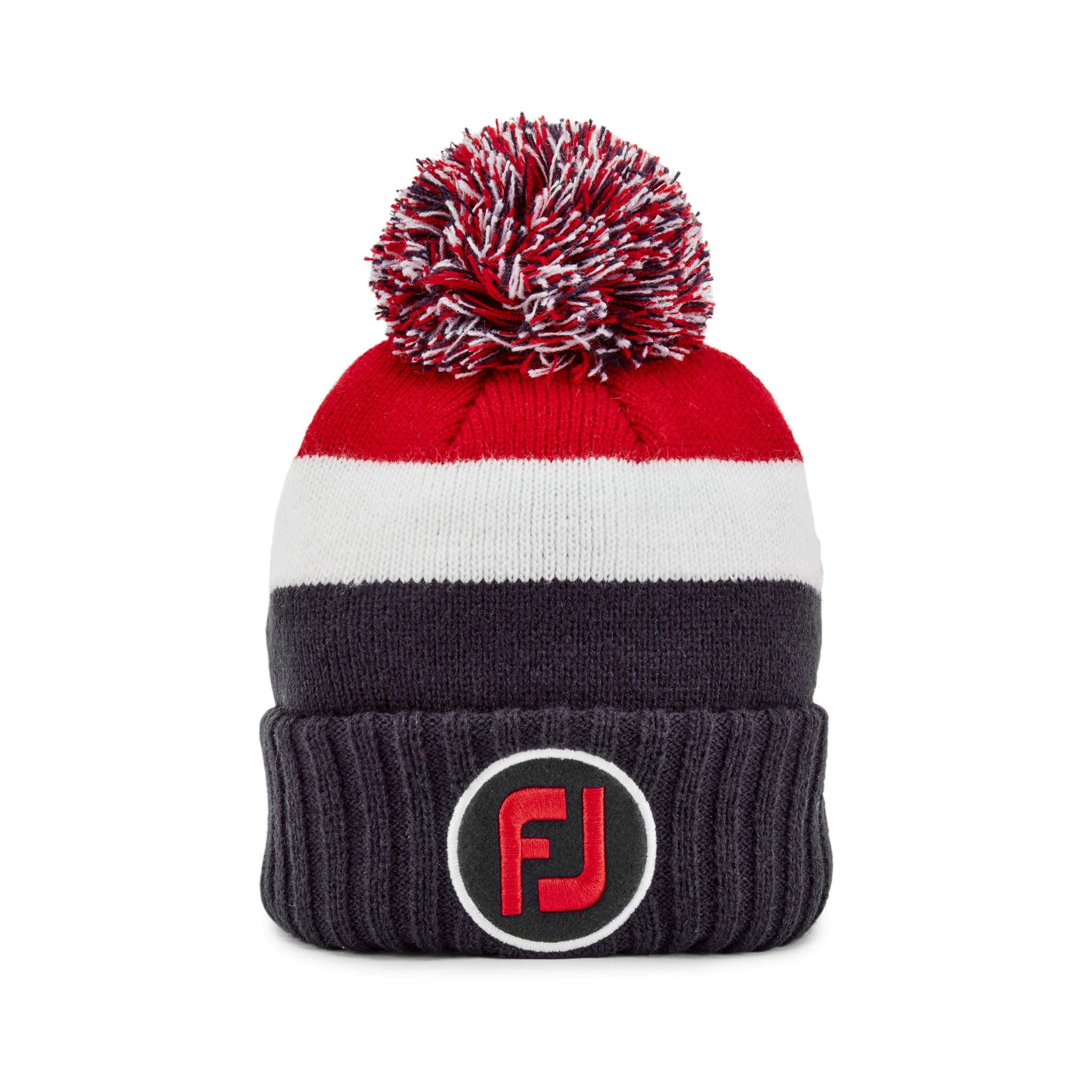 FootJoy Pom Pom Bobble Hat Navy/White/Red 4N6 