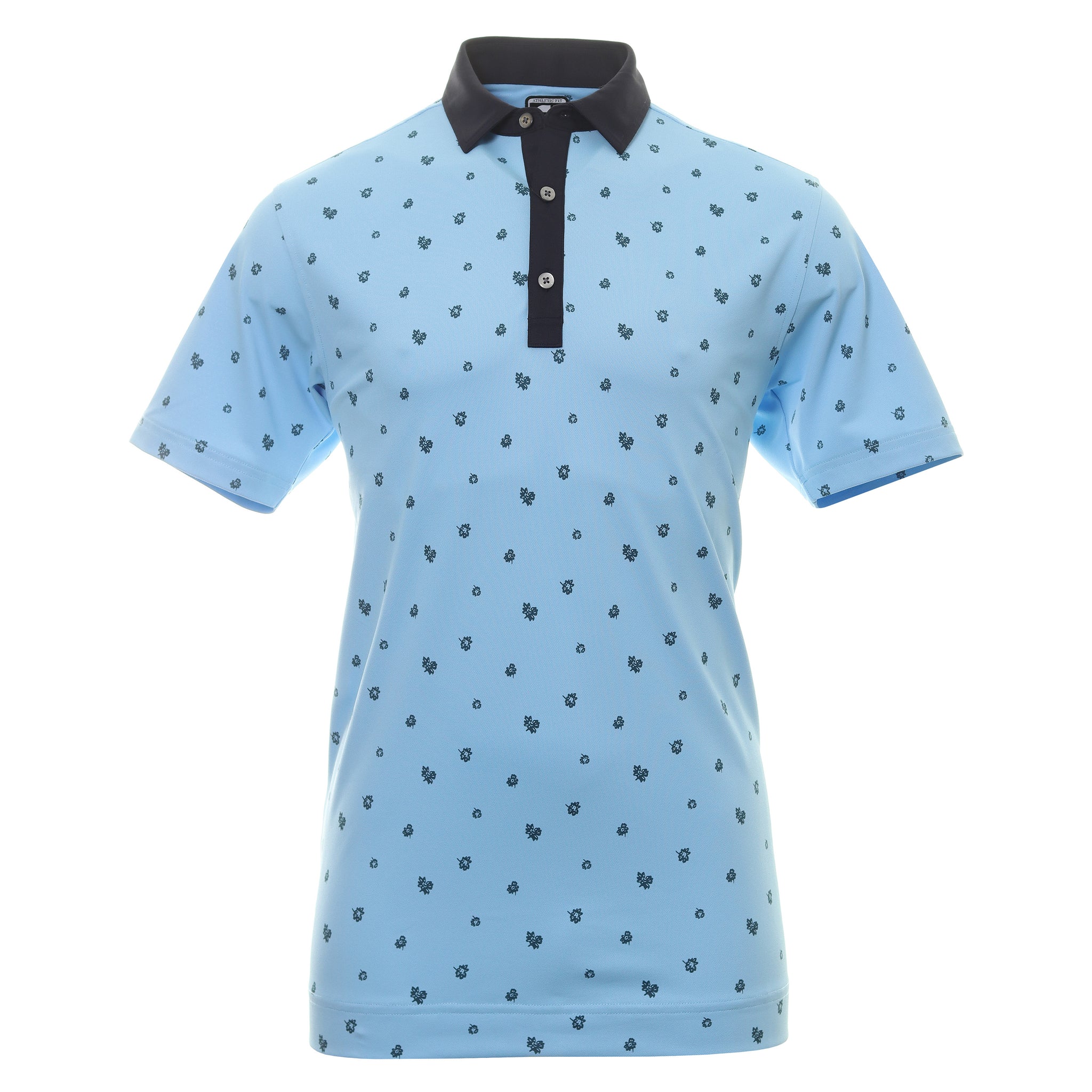 FootJoy Scattered Floral Pique Golf Shirt 80042 True Blue Navy ...