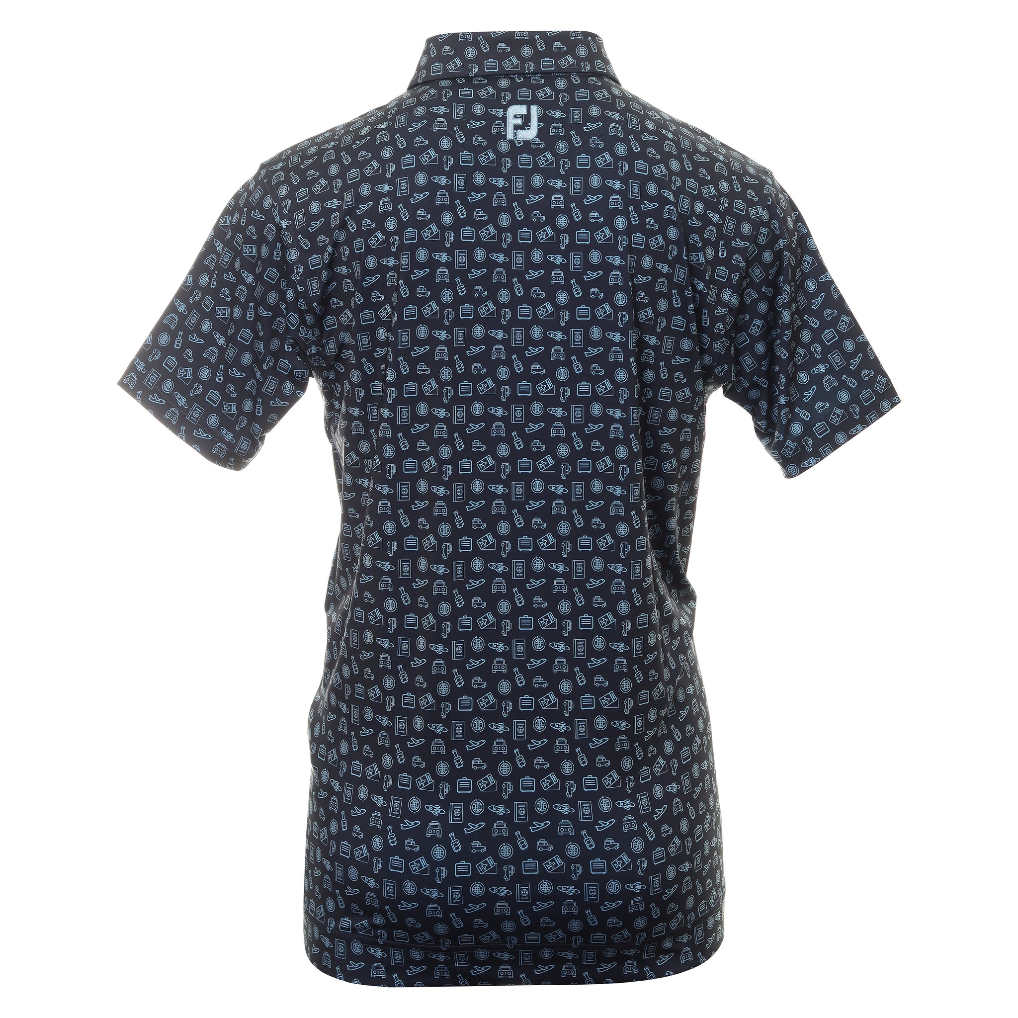 FootJoy Travel Print Lisle Golf Shirt 80047 Navy True Blue | Function18