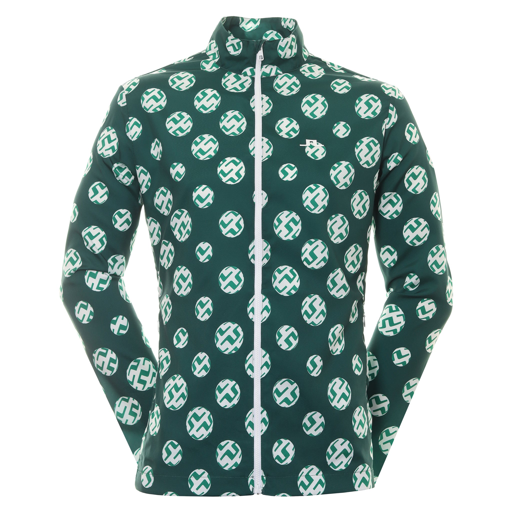 J.Lindeberg Golf Ash Light Print Packable Jacket Rain Forest Sphere Dot M488