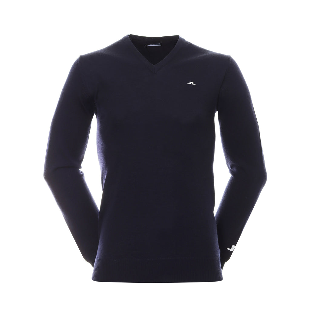 J.Lindeberg Golf Lymann Tour Merino V Neck Sweater GMKW08835 JL Navy 6855 Function18 Restrictedgs