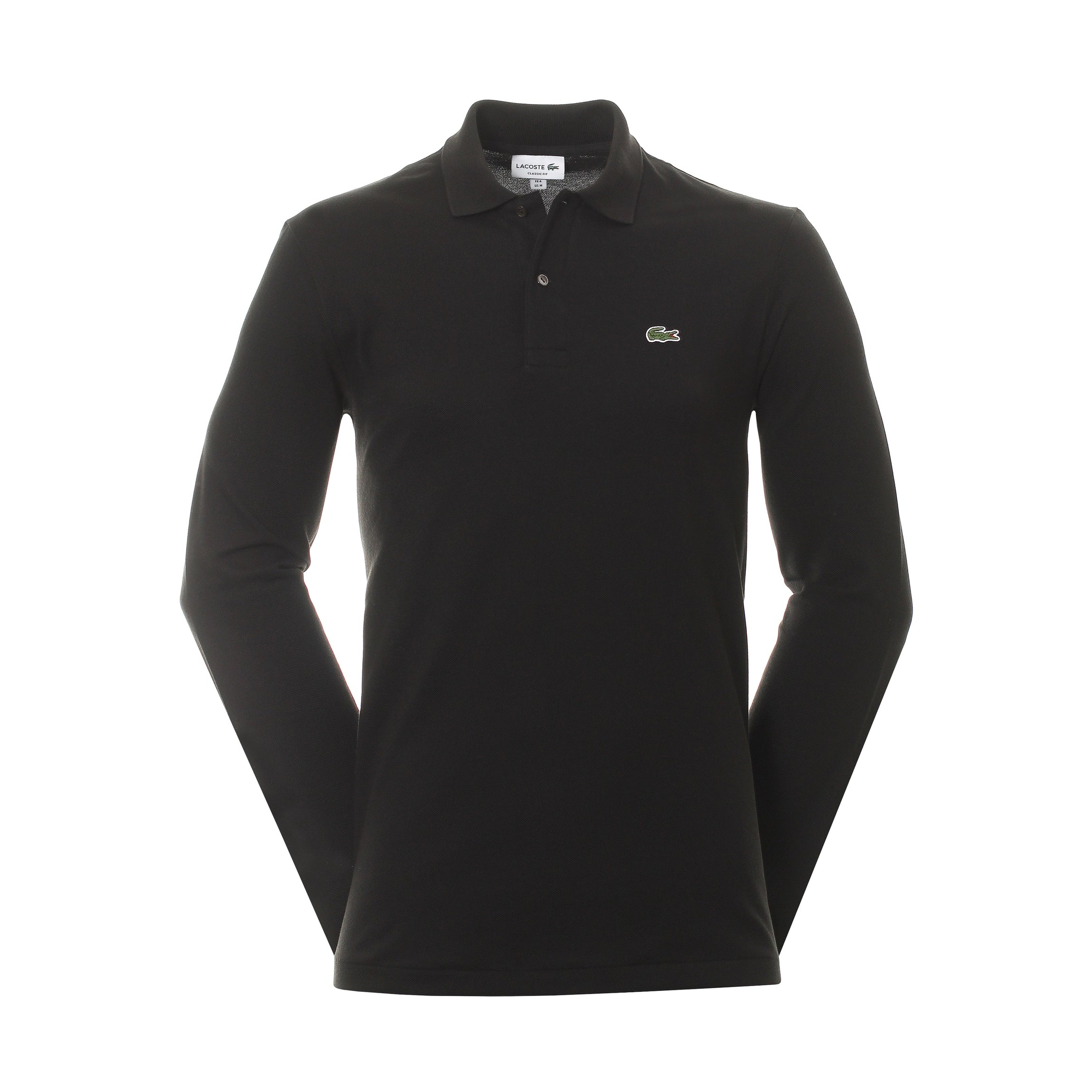 lacoste long sleeve polo black