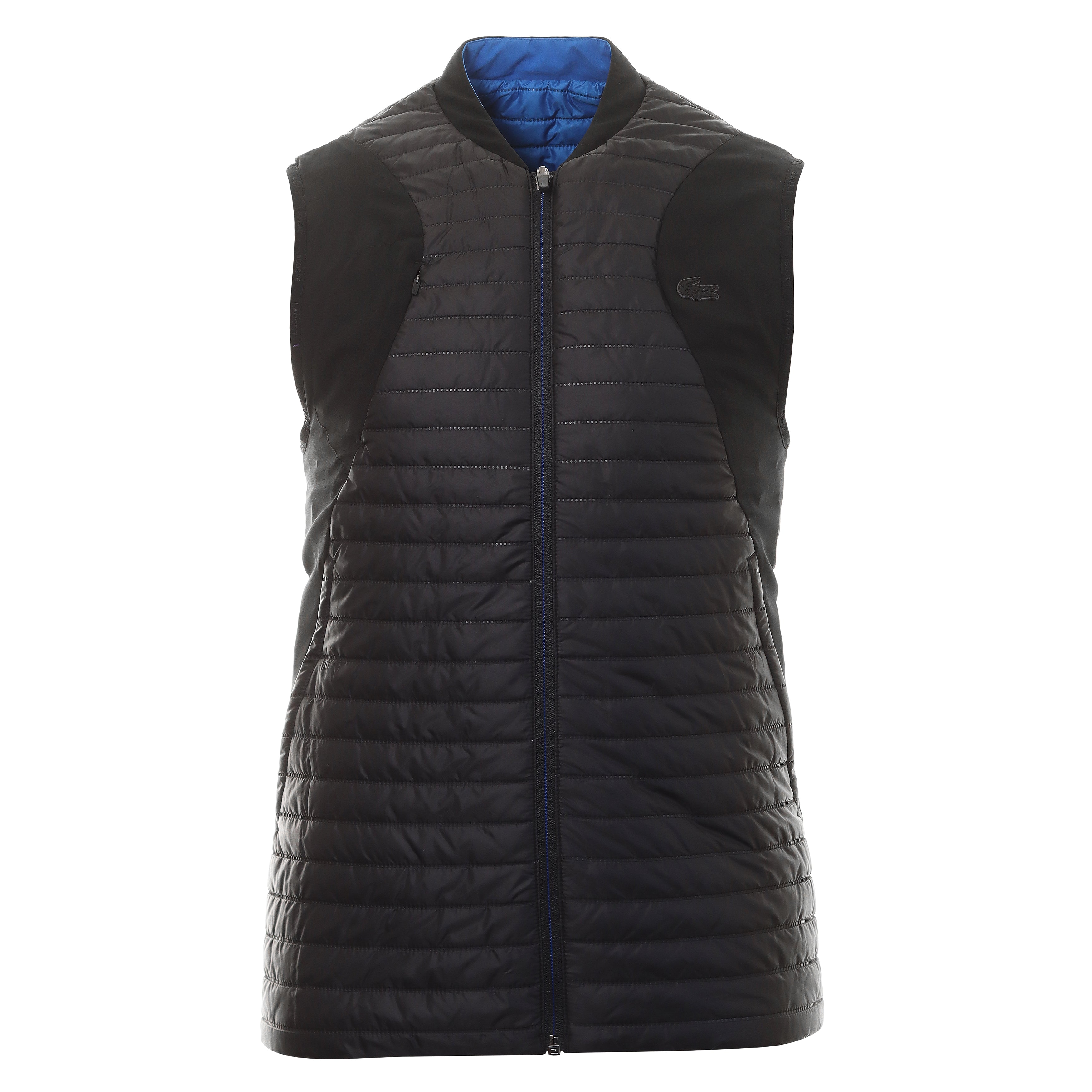 Lacoste Lightweight Padded Full Zip Vest BH9266 Blue Black 985 ...