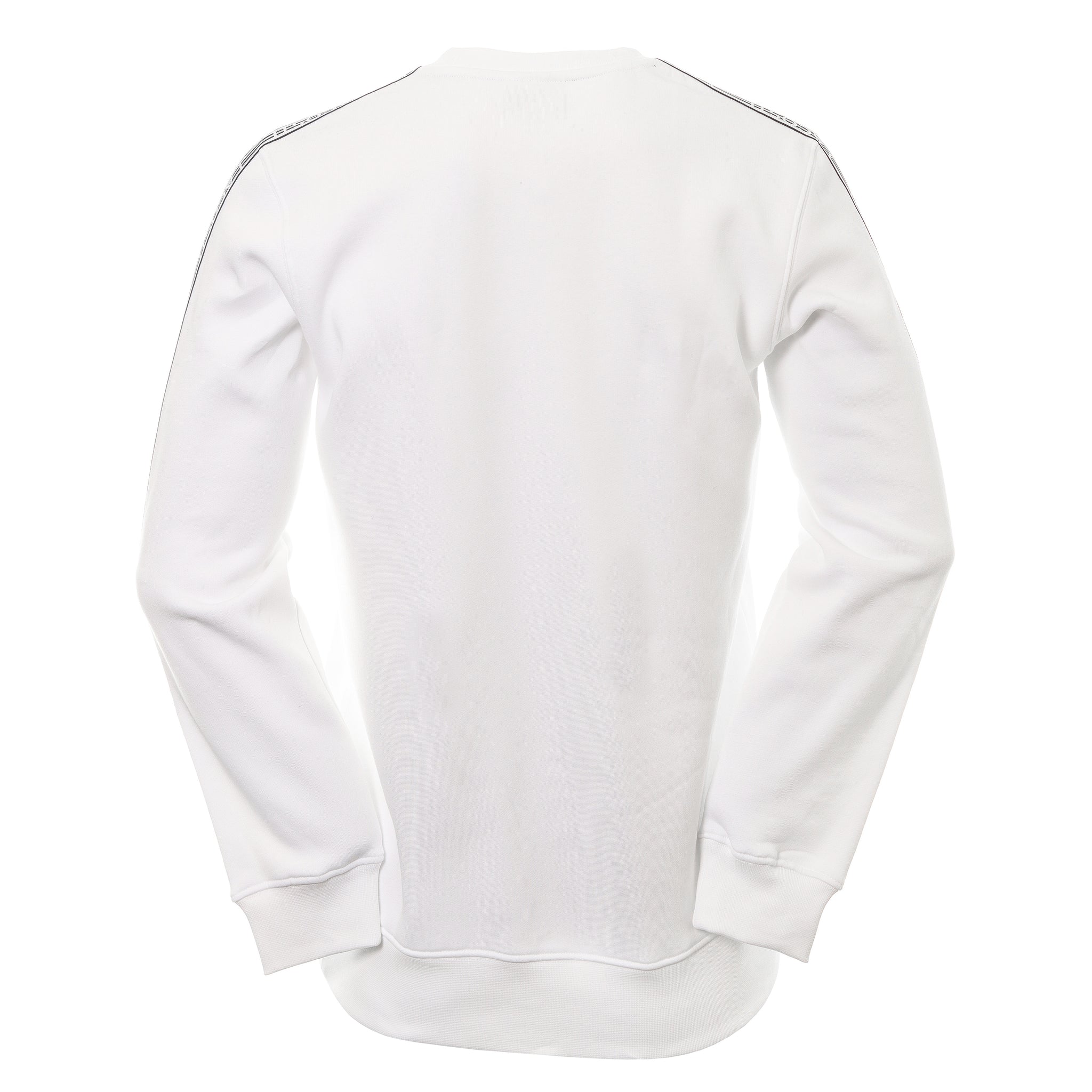 Lacoste Logo Stripe Crew Sweater White 001