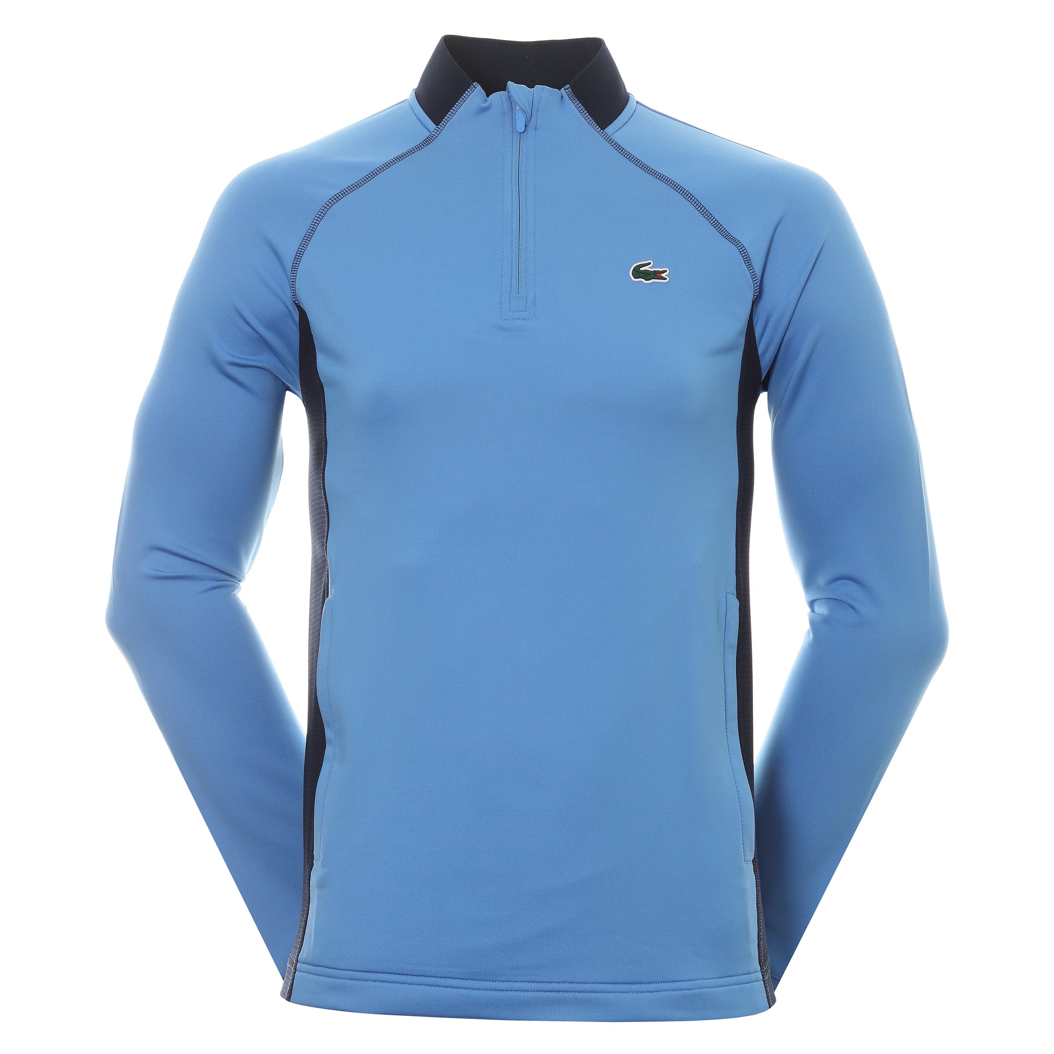 Lacoste Sport Inset Crew Neck 1/4 Zip Blue/Navy YD2