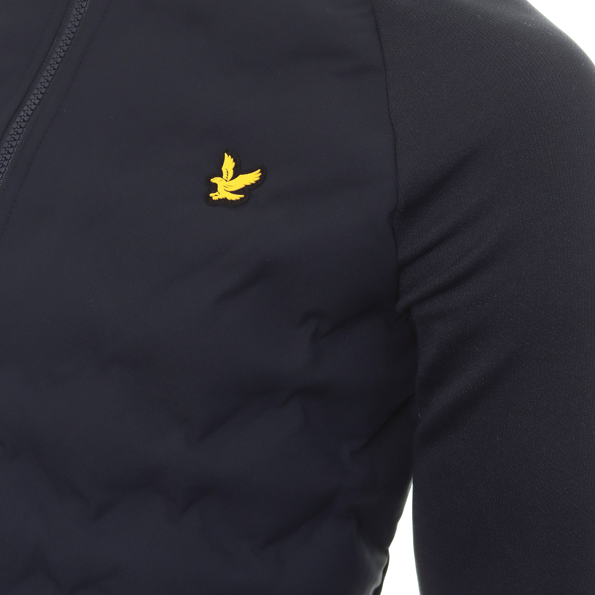 Lyle & Scott Golf Check Quilt Back Fleece Jacket Dark Navy Z271