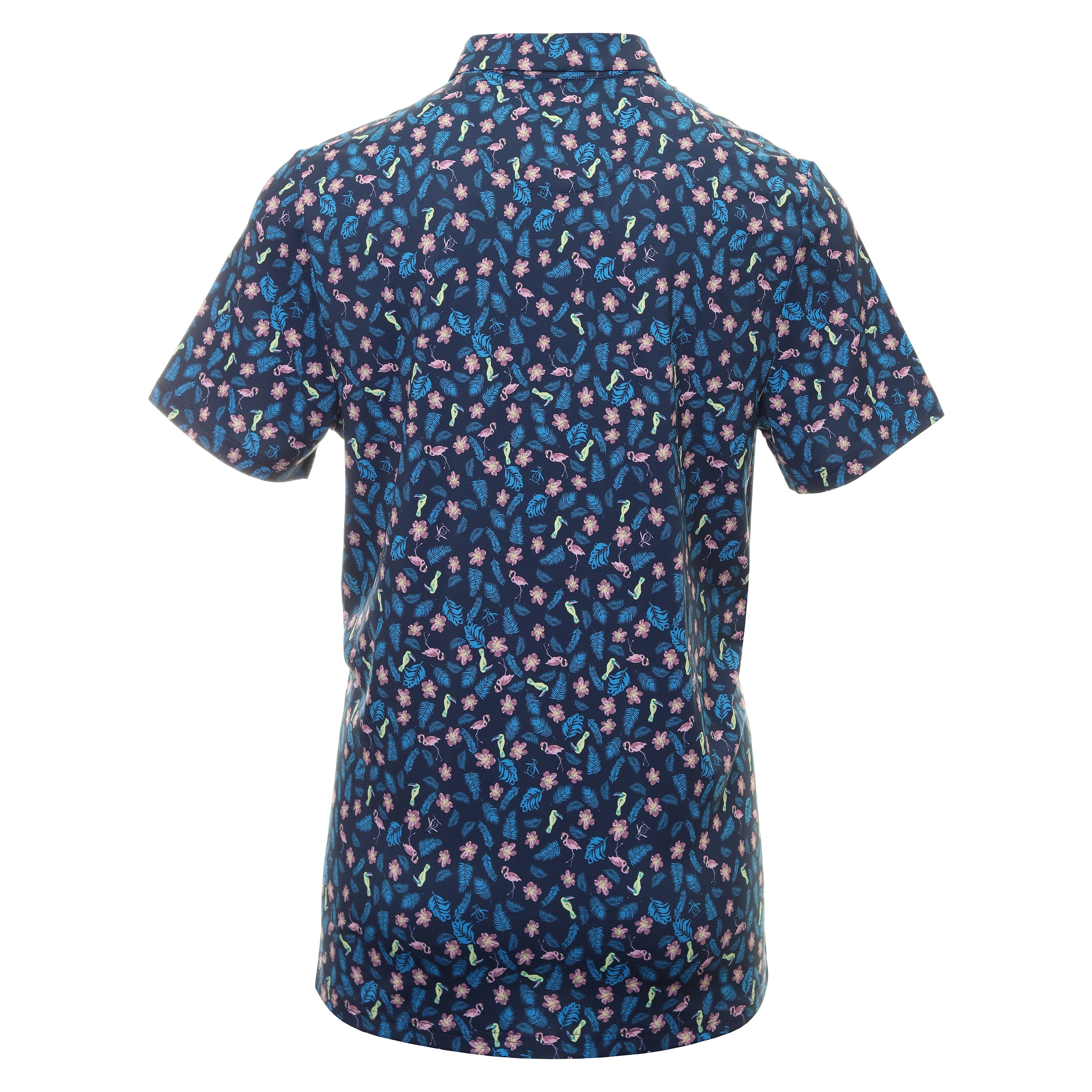 Original Penguin Golf Tropical Print Polo Shirt OGKSC027 Black Iris 417 ...