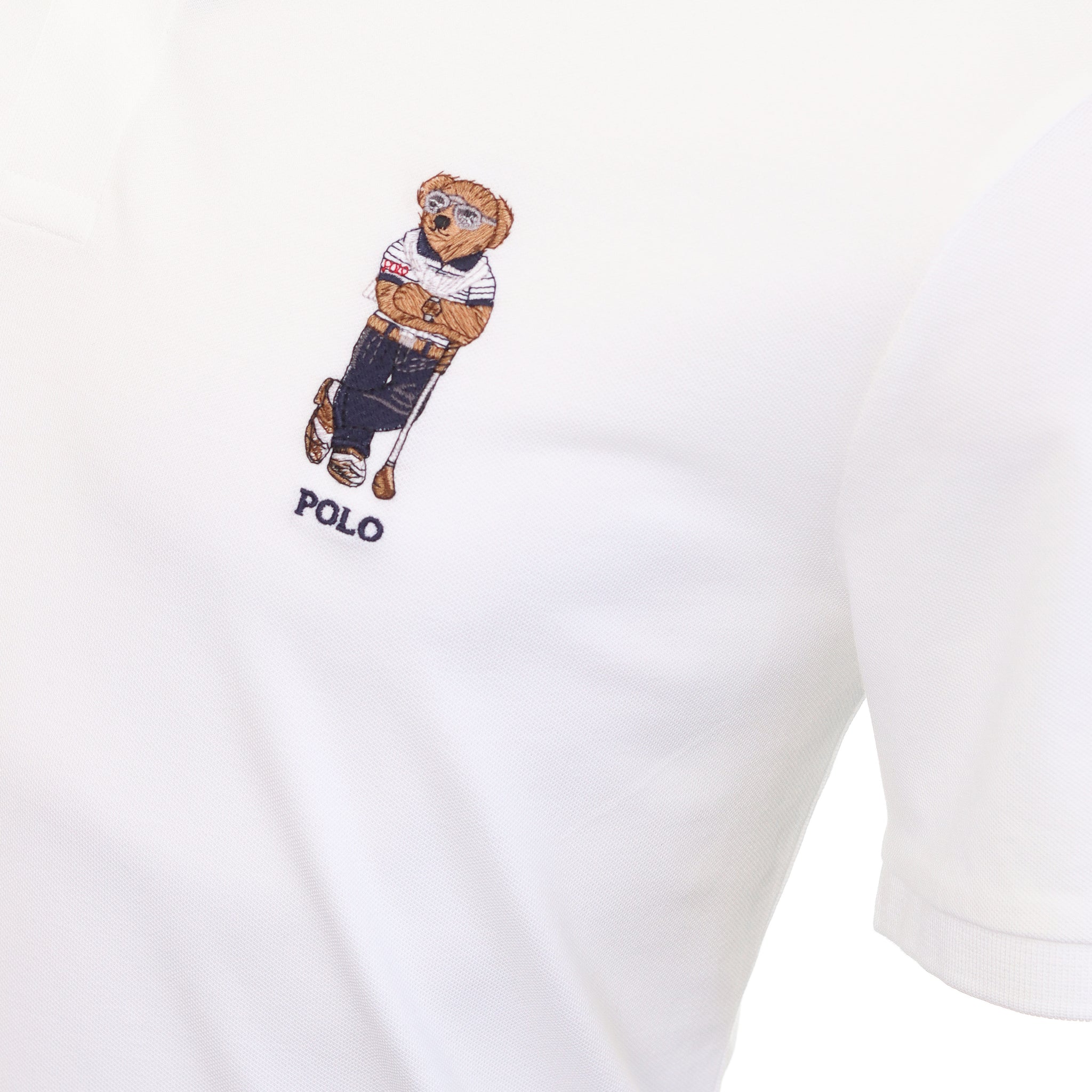 Polo Golf Ralph Lauren Stretch Pique Bear Shirt 710875147 Pure