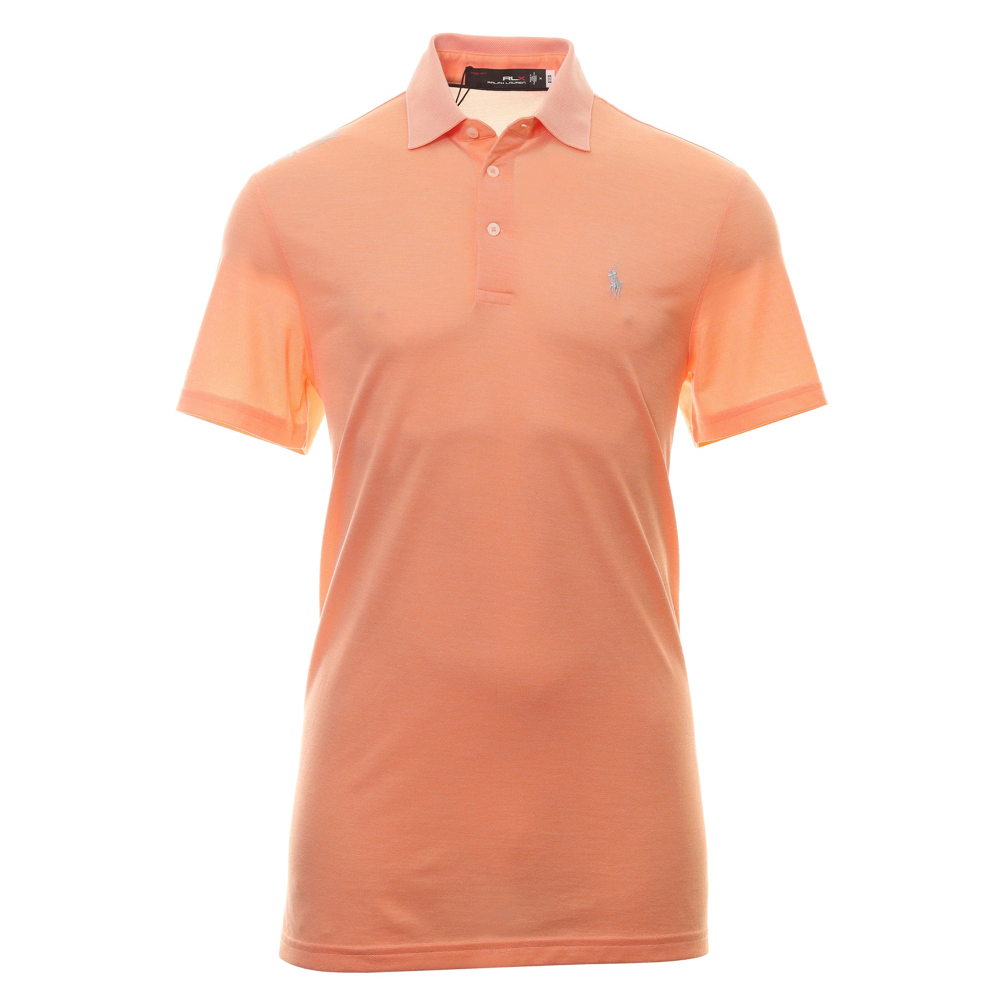 peach polo shirt