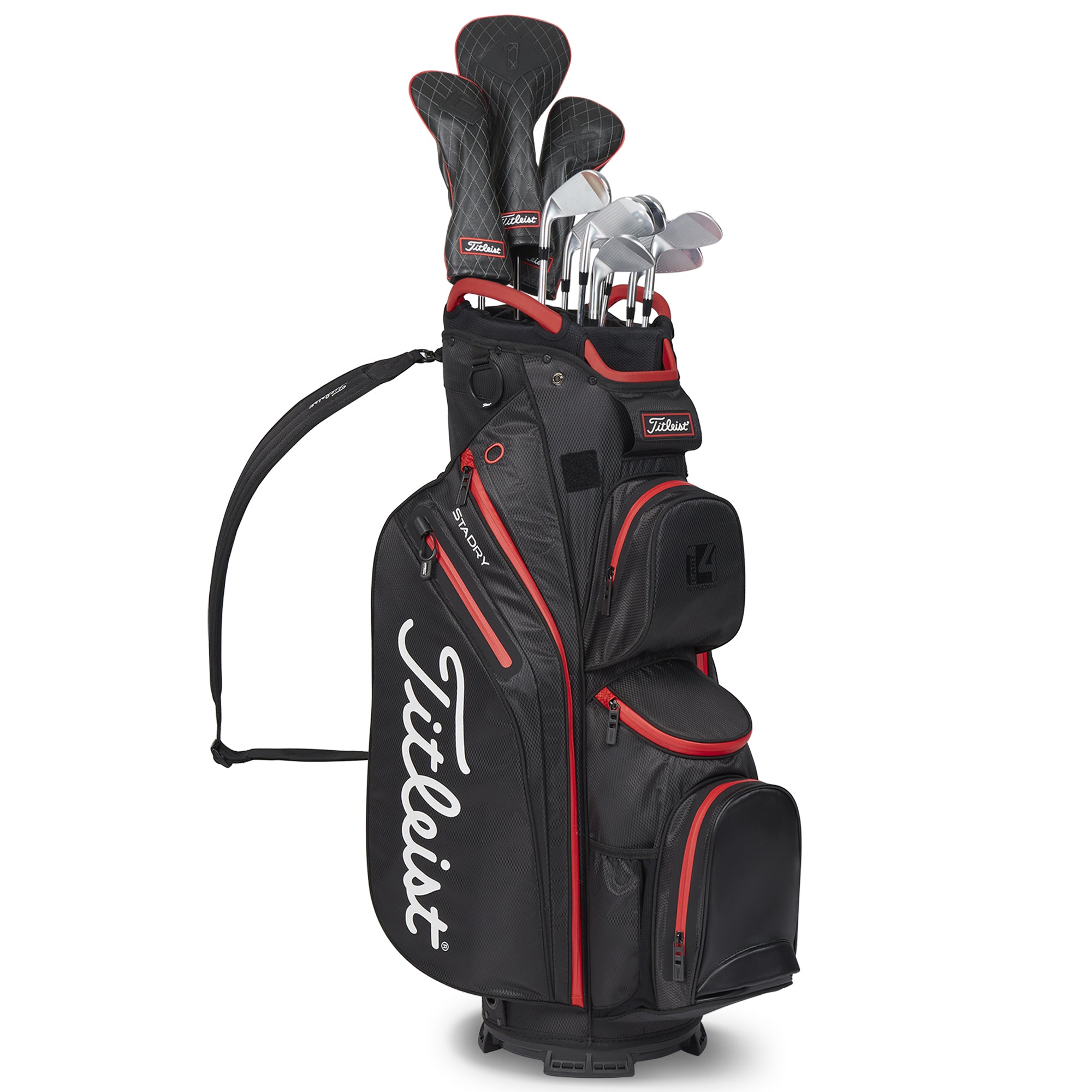 Titleist Cart 14 StaDry Golf Bag Black/Black/Red 006