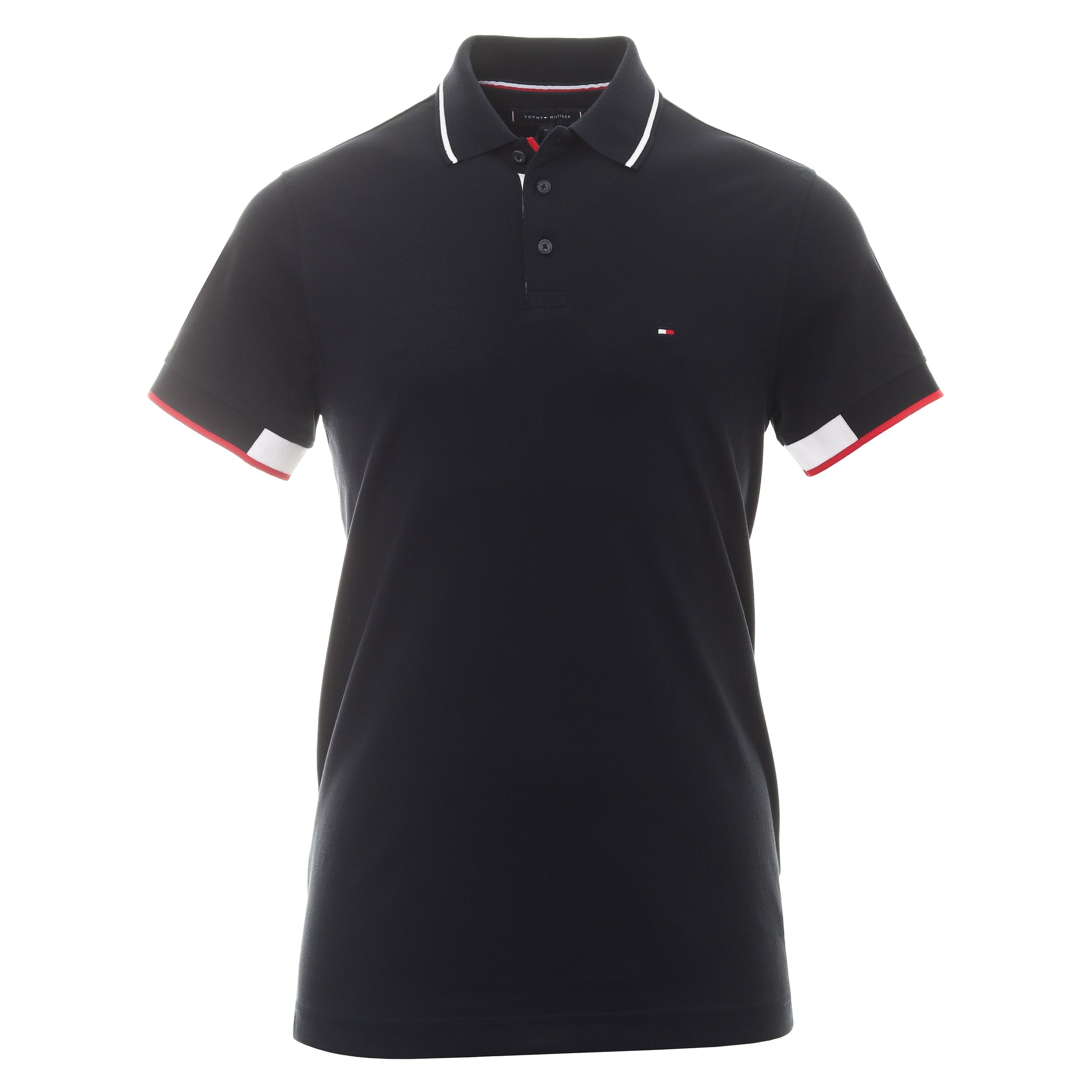 Tommy Hilfiger RWB Placket Cuff Slim Polo Shirt MW0MW25734 Desert Sky ...