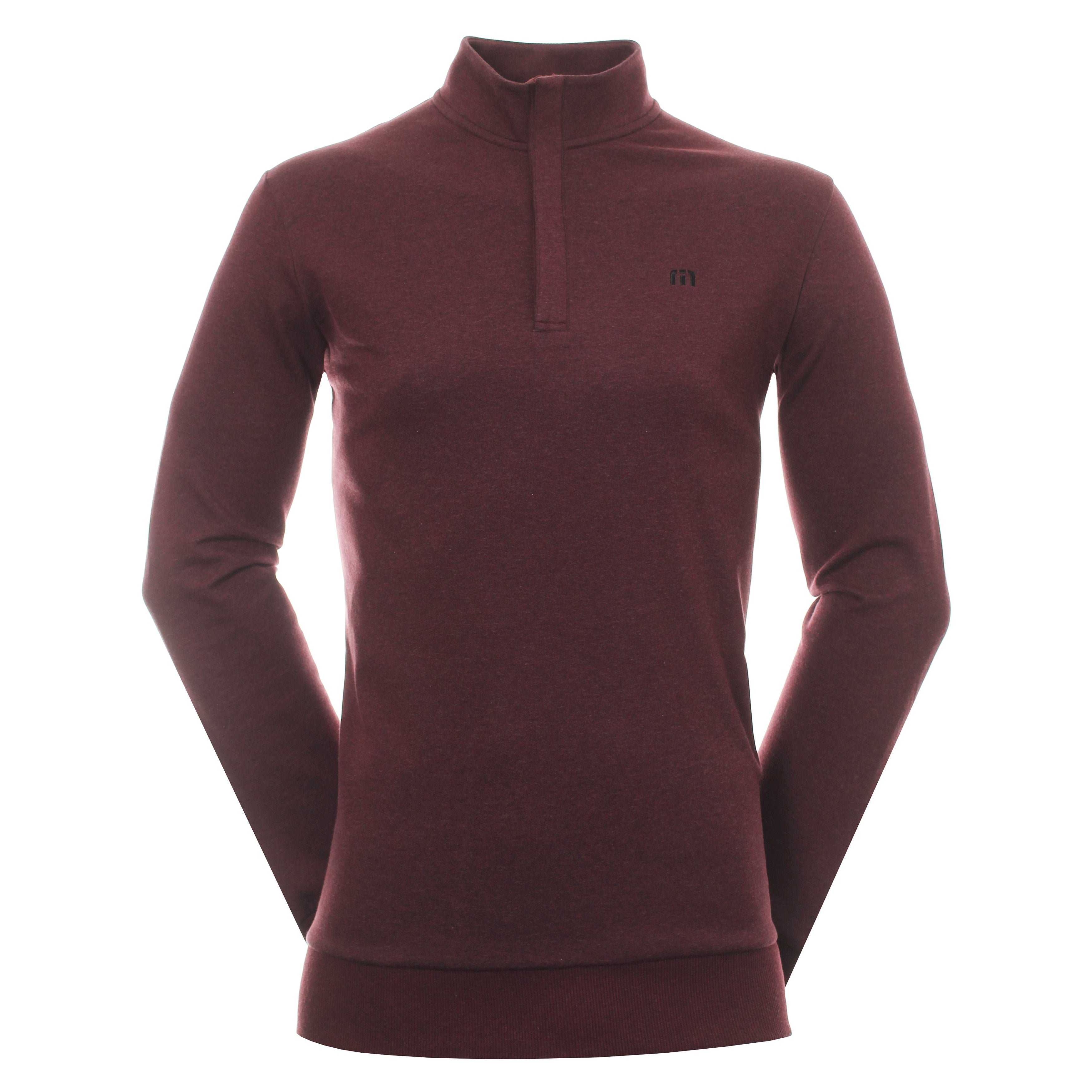 TravisMathew Cloud 2.0 1/4 Zip Heather Dark Red & Function18